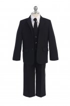 Black 5 Piece Boys Suit Style SA-018-BK